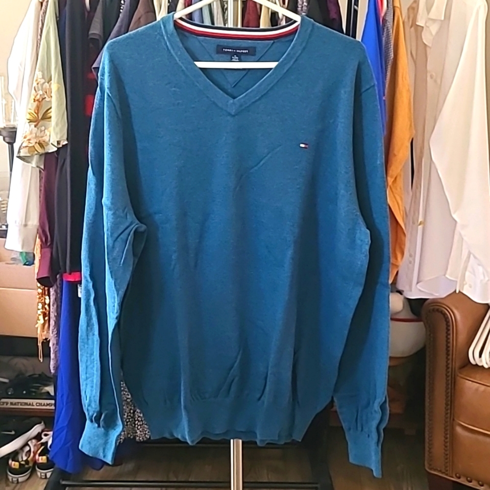 Green Tommy Hilfiger Men's Sweater Sz XL